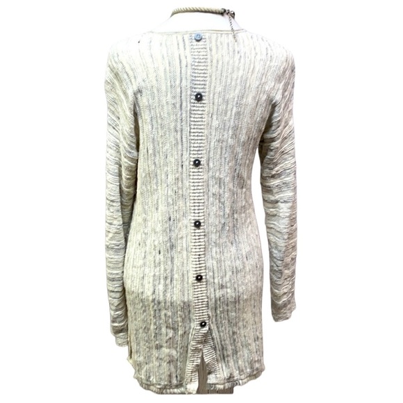 J. Jill Marled Cream & Gray Fringes Sweater - Picture 4 of 6